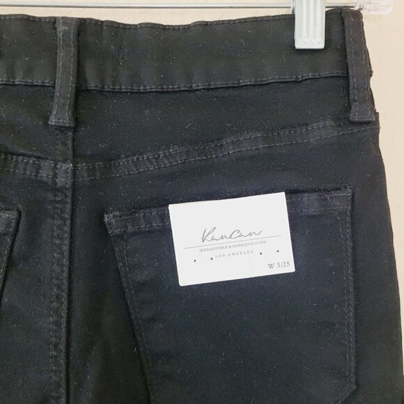 Kancan Womens Cut Off Jean Shorts Size 3/25 Dark Wash Raw Hem Stretch Nwt - Picture 7 of 8